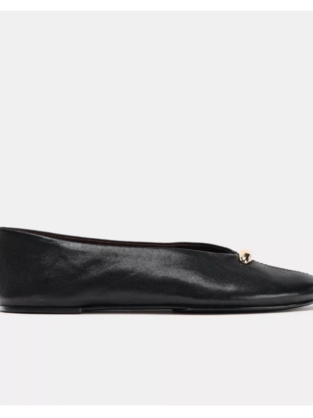 Zara Leather Ballet Flats with Appliqué - Picture 2 of 3